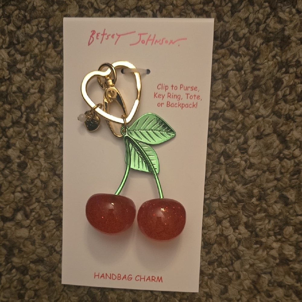 Betsey Johnson Red Cherry Keychain Charm